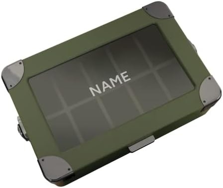 CASE ELEGANCE Quân đội 10 khe hộp đồng hồ hộp tổ chức trường hợp cho nam giới, top kính thực sự, Modular valet tray,