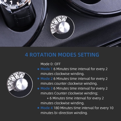 Watch Winder, XTELARY Luxury 4 Motor Quad Watch Winders cho đồng hồ tự động Chất an toàn &amp; Hộp hiển thị bằng gỗ 8 + 9 Lưu trữ
