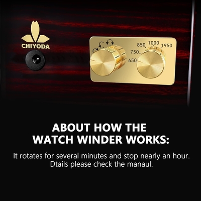 Chiyoda Watch Winder cho đồng hồ tự động đơn Hộp gỗ rắn với động cơ Mabuchi