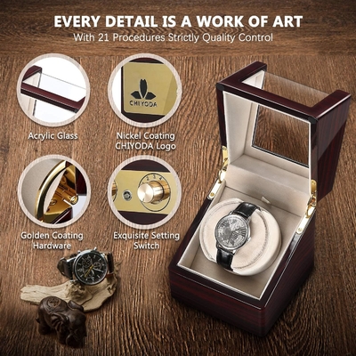Chiyoda Watch Winder cho đồng hồ tự động đơn Hộp gỗ rắn với động cơ Mabuchi