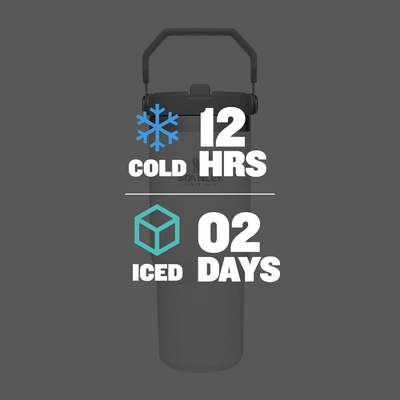 IceFlow thép không gỉ Tumbler với rơm, bình nước cách điện chân không cho nhà, văn phòng hoặc xe hơi, cốc tái sử dụng