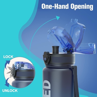32oz chai nước thể thao động viên với thời gian đánh dấu - thời gian uống - Tritan, BPA miễn phí, miệng rộng chống rò rỉ,