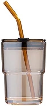13oz/400ml Tumbler nước ly, cốc với rơm và nắp niêm phong mang theo cho cà phê, trà đá, dày tường kính cách nhiệt