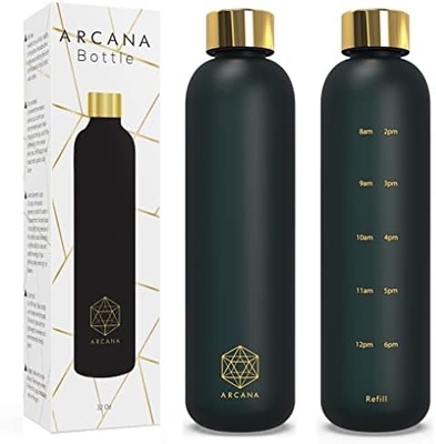 ARCANA Arc chai nước với thời gian đánh dấu - chai nước động lực với thời gian uống - BPA miễn phí nhựa đông lạnh