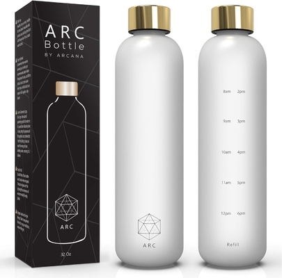 ARCANA Arc chai nước với thời gian đánh dấu - chai nước động lực với thời gian uống - BPA miễn phí nhựa đông lạnh