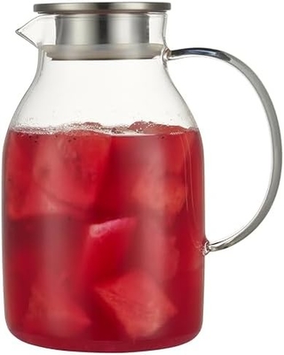 Karafu Glass Pitcher với nắp, 68Oz canh nước chống nhiệt cho nước nóng / lạnh, trà đá và nước trái cây đồ uống rõ ràng