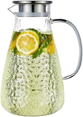 Karafu Glass Pitcher với nắp, 68Oz canh nước chống nhiệt cho nước nóng / lạnh, trà đá và nước trái cây đồ uống rõ ràng