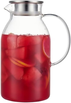 Karafu Glass Pitcher với nắp, 68Oz canh nước chống nhiệt cho nước nóng / lạnh, trà đá và nước trái cây đồ uống rõ ràng