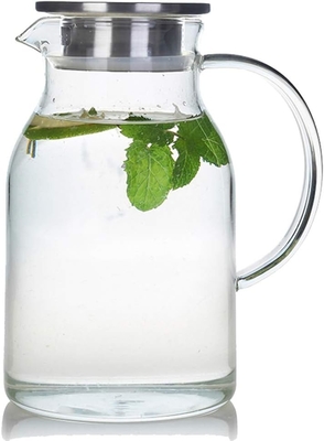 Karafu Glass Pitcher với nắp, 68Oz canh nước chống nhiệt cho nước nóng / lạnh, trà đá và nước trái cây đồ uống rõ ràng