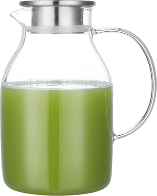 Karafu Glass Pitcher với nắp, 68Oz canh nước chống nhiệt cho nước nóng / lạnh, trà đá và nước trái cây đồ uống rõ ràng