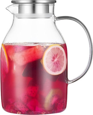 Karafu Glass Pitcher với nắp, 68Oz canh nước chống nhiệt cho nước nóng / lạnh, trà đá và nước trái cây đồ uống rõ ràng