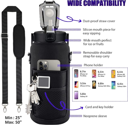 chai nước nửa gallon với tay áo chai nước đầy cảm hứng với rơm và dấu thời gian,