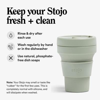 Cốc du lịch gập - Sage Green, 12oz / 355ml - Chất chống rò rỉ dùng nhiều lần để đi Chiếc chai silicone kích thước túi