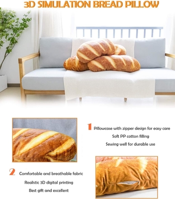 40 trong mô phỏng 3D bánh mì hình đệm mềm lưng Baguette Lưng đệm đồ ăn vui nhộn đồ chơi nhồi bông