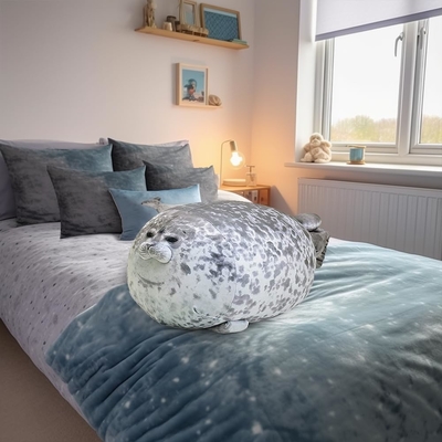 MerryXD Chubby Blob Seal Cushion, Cotton Plush Animal Toy Cute Ocean Medium