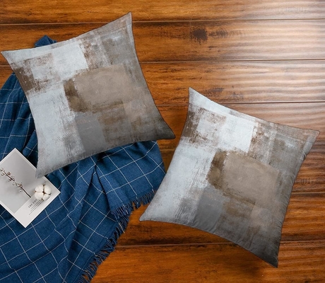 Bộ 2 tác phẩm nghệ thuật màu nâu trang trí hiện đại màu xám trang trí nhà ôm gối gối 18x18 inch