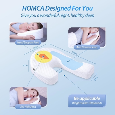 Gối cho người ngủ bên gối cơ thể cho người lớn gối bọt nhớ với U hình dạng hỗ trợ đường viền giảm đau với