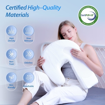 Gối cho người ngủ bên gối cơ thể cho người lớn gối bọt nhớ với U hình dạng hỗ trợ đường viền giảm đau với