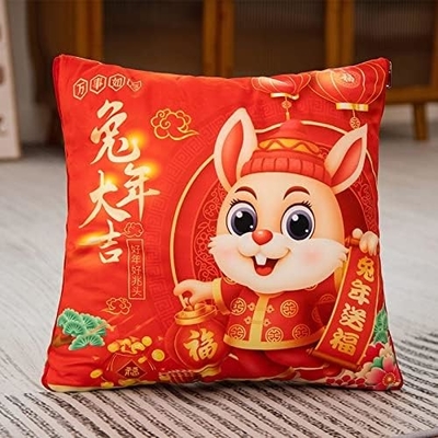 Năm của con thỏ linh vật, Big Red Cushion, năm của con thỏ Cushion Quilt 40 * 40cm