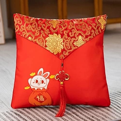 Năm của con thỏ linh vật, Big Red Cushion, năm của con thỏ Cushion Quilt 40 * 40cm