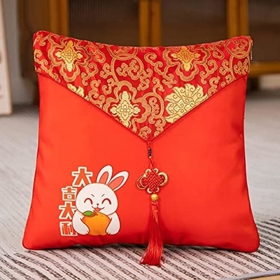 Năm của con thỏ linh vật, Big Red Cushion, năm của con thỏ Cushion Quilt 40 * 40cm