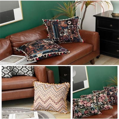 Mái gối Maroc Hair Ball Side Pillow Mỹ gốc Tassel Side Pillowcase Cushion Office Cushion Cover