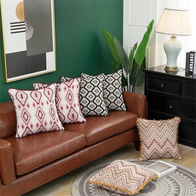 Mái gối Maroc Hair Ball Side Pillow Mỹ gốc Tassel Side Pillowcase Cushion Office Cushion Cover