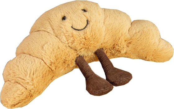 Đánh nặng 9 inch Croissant Plush Cute Smile Croissant Bánh gối Đặt đầy động vật Đồ ăn mềm buồn cười