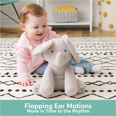 GUND Baby Animated Flappy The Elephant Plush, Singing Stuffed Animal Baby Toy dành cho trẻ từ 0 tuổi trở lên, màu xám, 12&quot;