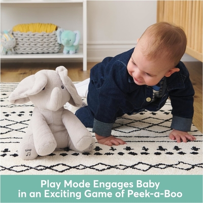 GUND Baby Animated Flappy The Elephant Plush, Singing Stuffed Animal Baby Toy dành cho trẻ từ 0 tuổi trở lên, màu xám, 12&quot;