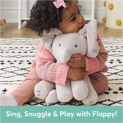 GUND Baby Animated Flappy The Elephant Plush, Singing Stuffed Animal Baby Toy dành cho trẻ từ 0 tuổi trở lên, màu xám, 12&quot;