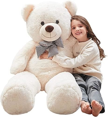 Misscindy Giant Teddy Bear thú nhồi bông cho bạn gái hoặc trẻ em 47 inch, (trắng)
