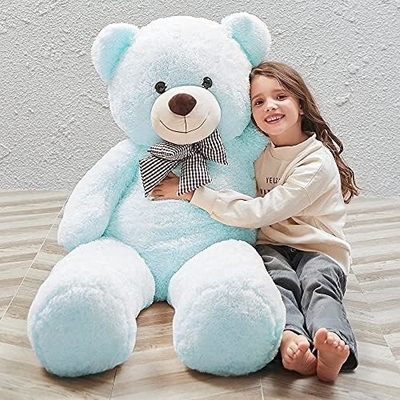 Misscindy Giant Teddy Bear thú nhồi bông cho bạn gái hoặc trẻ em 47 inch, (trắng)