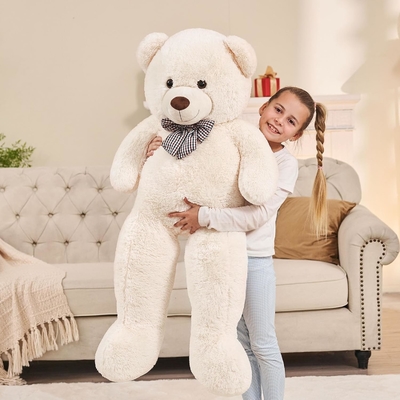 Misscindy Giant Teddy Bear thú nhồi bông cho bạn gái hoặc trẻ em 47 inch, (trắng)
