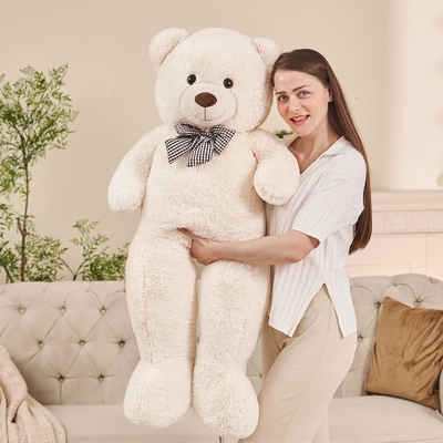 Misscindy Giant Teddy Bear thú nhồi bông cho bạn gái hoặc trẻ em 47 inch, (trắng)