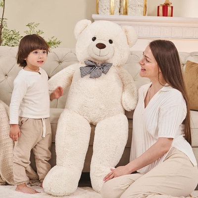 Misscindy Giant Teddy Bear thú nhồi bông cho bạn gái hoặc trẻ em 47 inch, (trắng)