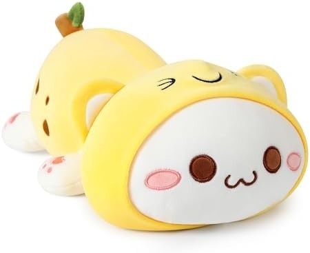 Onsoyours Cute Kitten Plush Toy 25.5 &quot;Cấp đầy động vật nuôi Kitty Soft Anime Cat Lớn đệm Plush cho trẻ em (trắng A, 25.5