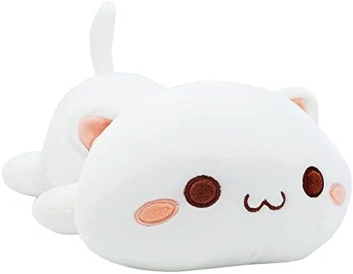 Onsoyours Cute Kitten Plush Toy 25.5 &quot;Cấp đầy động vật nuôi Kitty Soft Anime Cat Lớn đệm Plush cho trẻ em (trắng A, 25.5