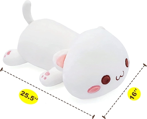 Onsoyours Cute Kitten Plush Toy 25.5 &quot;Cấp đầy động vật nuôi Kitty Soft Anime Cat Lớn đệm Plush cho trẻ em (trắng A, 25.5