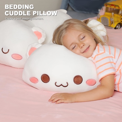 Onsoyours Cute Kitten Plush Toy 25.5 &quot;Cấp đầy động vật nuôi Kitty Soft Anime Cat Lớn đệm Plush cho trẻ em (trắng A, 25.5
