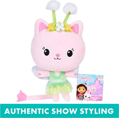 Gabby's Dollhouse, 7 inch Kitty Fairy Purr-ific Plush Toy, đồ chơi trẻ em từ 3 tuổi trở lên