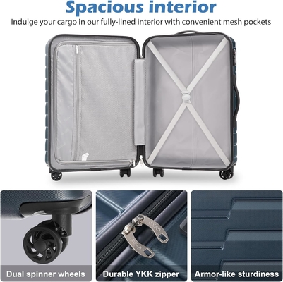 Chiếc túi xách PC ABS TSA 3 phần Set Lock Spinner Carry on (Teal blue)