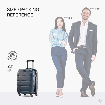 Omni PC Hardside mở rộng hành lý với bánh xe quay, mang theo 20 inch, màu xanh lá cây