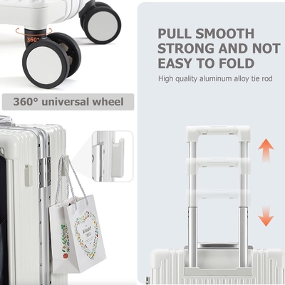 20in khung nhôm Hardside Spinner Wheel hành lý, Xây dựng trong khóa TSA mang theo trên vali, với tay cầm cốc &amp; cổng USB