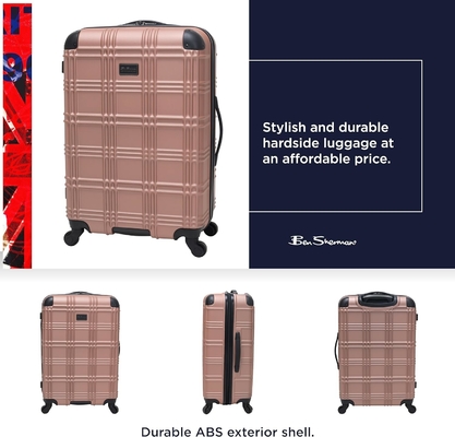Hành lý hạng nhẹ Hardside 4-Wheel Spinner hành lý du lịch, vàng hồng, 24 inch kiểm tra