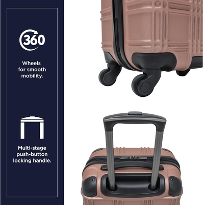 Hành lý hạng nhẹ Hardside 4-Wheel Spinner hành lý du lịch, vàng hồng, 24 inch kiểm tra
