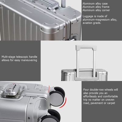 Aluninum Handy Baggage Cabin Hardside Suitcase (Silver, 20 inch Carry-on) Ghé thăm cửa hàng Sindermore