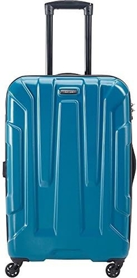 Hành lý mở rộng mặt cứng với bánh xe xoắn, màu xanh lá cây, trung bình 24 inch