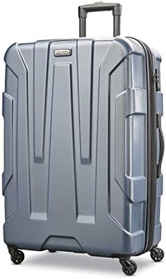 Hành lý mở rộng mặt cứng với bánh xe xoắn, màu xanh lá cây, trung bình 24 inch