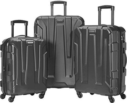 Hành lý mở rộng mặt cứng với bánh xe xoắn, màu xanh lá cây, trung bình 24 inch